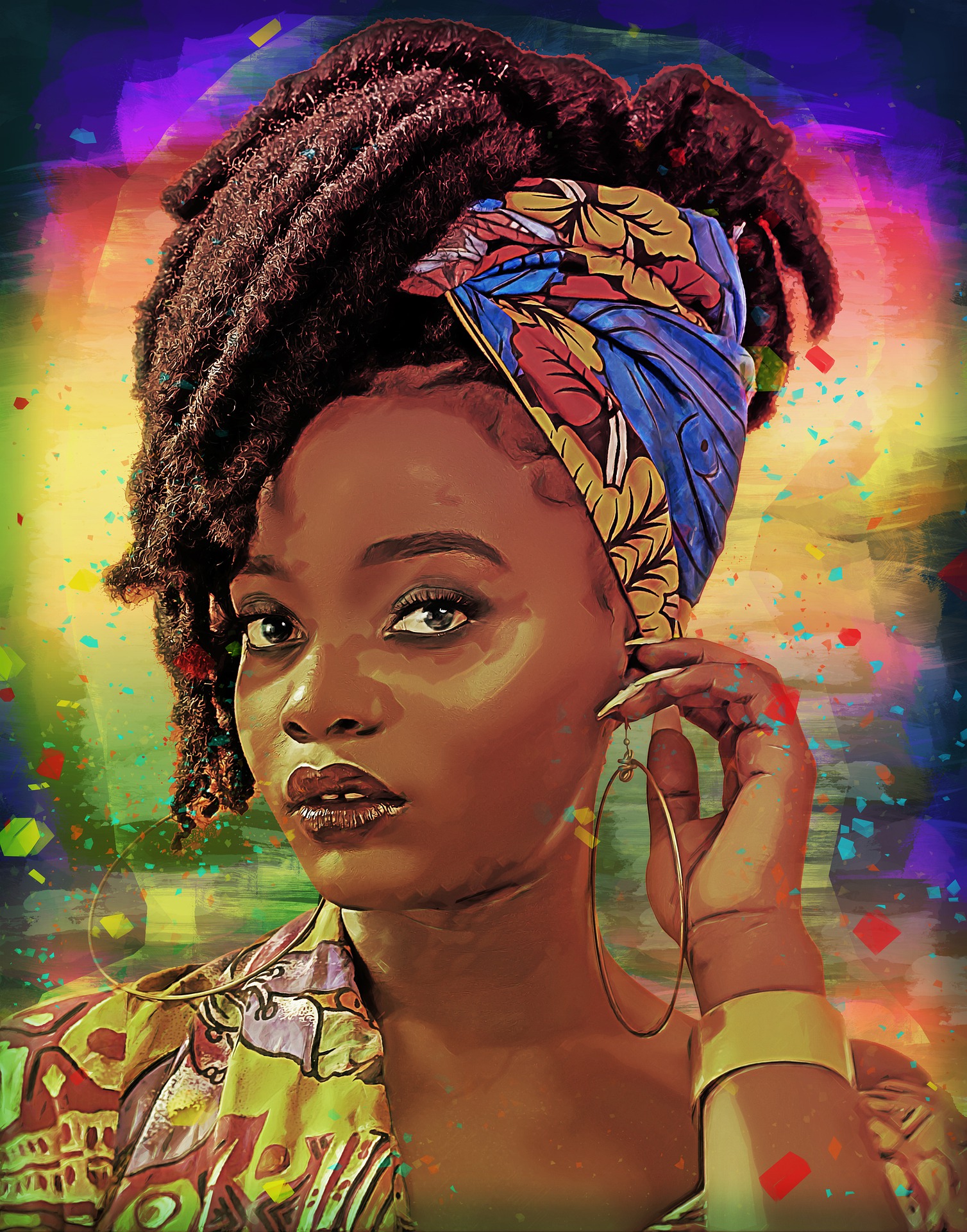 African woman digital art